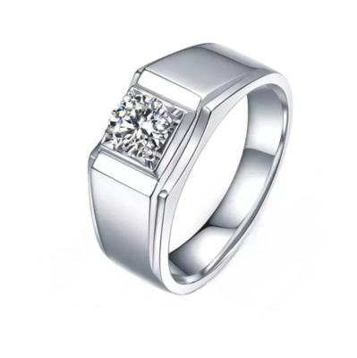 China Hot Selling High Quality Diamond Sterling Silver Engagement Wedding Band Men's Ring High Quality for sale