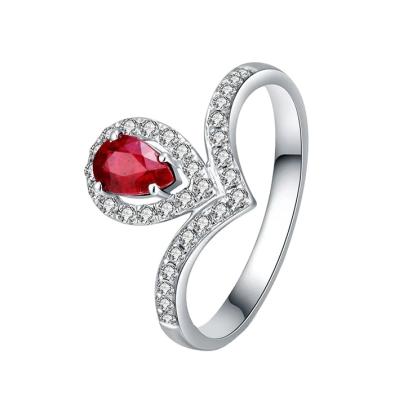 China High Quality Ruby Ring Jewelry Ring Hot Selling Engagement Ring with Ruby Gemstone for sale