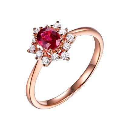 China High Quality Ruby Ring Sterling Rudy Ring For Women Elegant Oval for sale