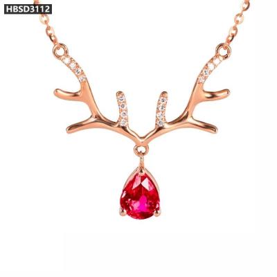 China Hot Sale Fashion Ruby Pendant Custom Ruby Necklace High Quality For Women Gift for sale