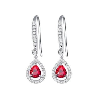 China Hot Selling High Quality Fashional Student Earring Ruby Female Sterling Silver Earless Jewelry for sale