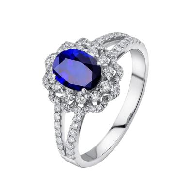 China Hot Selling Luxury Women Sapphire Ring High Quality Fashion Design Style Wedding Party for sale