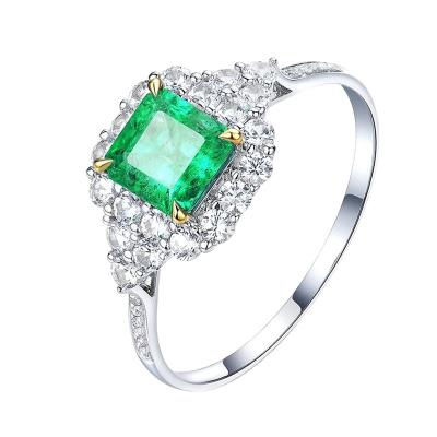 China High End Special High Quality Emeralds Channel Setting Emeralds Rings For Women Gift for sale