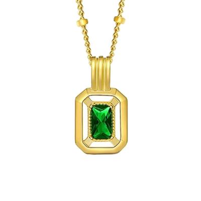 China Emerald Rectangular Gemstone Jewelry High Quality Hot Selling Luxury Elegance High Quality Pendant for sale