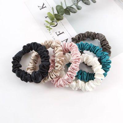 China 22mm Satin Hair Scrunchies Ring Rope Small Size Silk Nourishing Pure Mulberry Hair Scrunchies 100% Silk Hair Scrunchies for sale