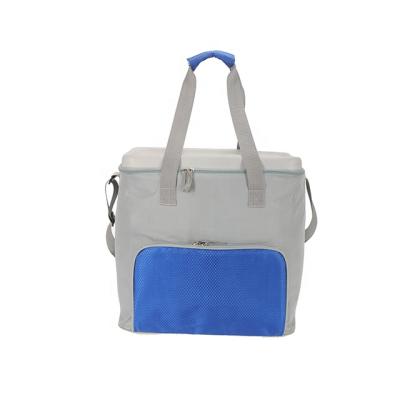 China Gray Thermal Reusable Cans Insulated Medium Size 600D Polyester Outdoor Shoulder Portable Blue Bag With Lining for sale