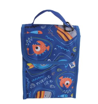 China OEM Insulated Dark Blue Ocean Wind Cartoon Cute Insulated Cooler Bag for sale