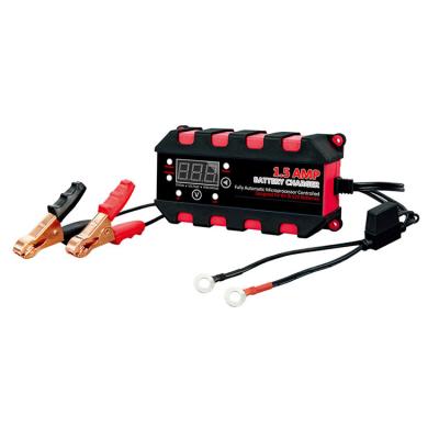 China Car Pulse Repair Lead Acid Battery Charger 12V 1.5A Car Battery Charger Short Circuit Protection Charger Digital Display for sale