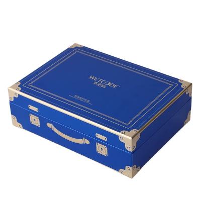 China Wholesale Custom Paper Recyclable Logo Printing Luxury Blue Cardboard Flip Top Gift Box Packaging For Make Up Apparel for sale