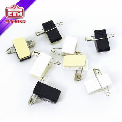 China Name Tag Metal Security Pin Adhesive Name Badge Holder Clips for sale