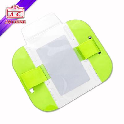 China Reflective Plastic High Visibility Security Armband ID Arm Band Holder Badge for sale