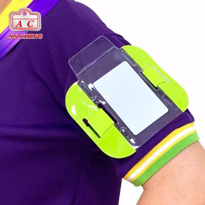 China High Visibility PVC Material Personal Reflective Armband ID Holder for sale