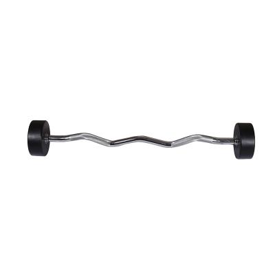 China Gym Weightlifting Wholesale Black 10kg-50kg PU Loop Barbell For Gym Weightlifting for sale