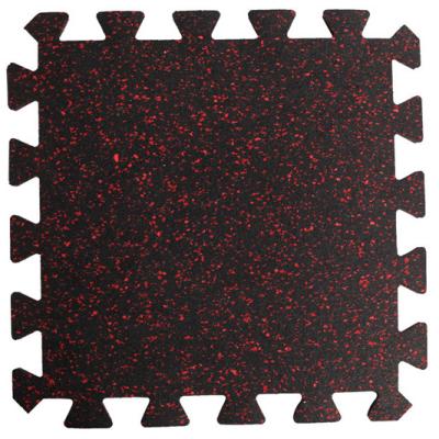 China High Quality Non-Toxic Rubber Mat Black Rubber Gym Flooring Rubber Flooring with Color Spot 500x500 or 1000x1000 or Roll for sale