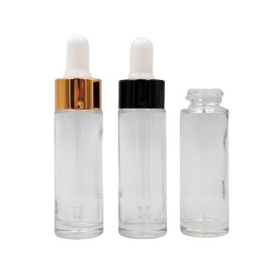 China Personal Care 15ml Matte Frosted Glass Bottles With Gold Dropper for sale