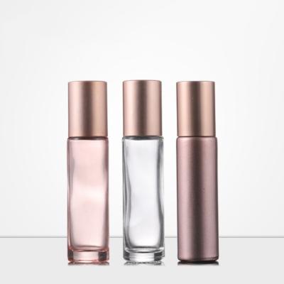 China 10ml Pink Glass Roller Personal Care Plant Screen Printing Custom Surface Treatment On Bottle for sale