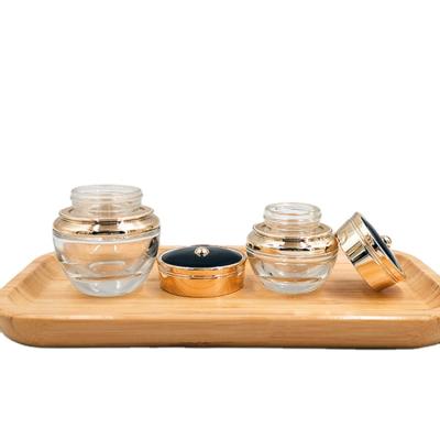 China Personal Care 20G 30G 50G Glass Bottles Personal Empty Cosmetic Glass Cream Jars Set For Skin Care for sale