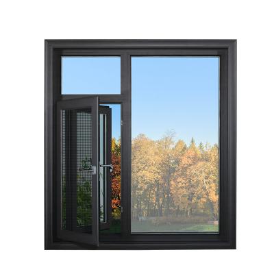 China Folding Screen Windows Made In China Aluminum Exterior Casement Opening Window With King Kong Net for sale