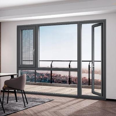 China AS2047 Australian Hurricane Impact Folding Aluminum Casement Screen Windows for sale