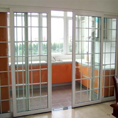 China Heat insulation upvc balcony sliding glass upvc door for sale