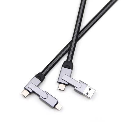 China Cell Phone Nylon Braided 6 In 1 3A Fast Charging Cable 4 In 1 Data Cable IOS Micro USB Type C 3 In 1 For Cell Phone for sale