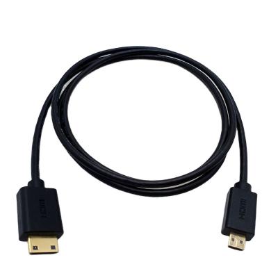 China Camera 2.0 miniHDMI to microHDMI Cable 36AWG OD3.2mm Slim HDMI Cable 4K60HZ HDMI2.0 C To D Cable Super Thin Hairline for sale