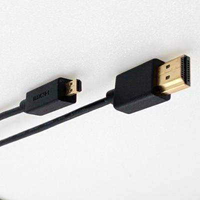 China Camera 2.0 HDMI to microHDMI thin hdmi cable 4K60HZ 36AWG HDMI2.0 A to D super thin cable OD3.2mm hairline for sale