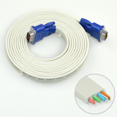 China COMPUTER VGA 3+6 Male To Flat Line M/M Video Cable 1920*1080P Computer Male 15pin VGA Cable 1.5m 3m 5m 10m 15m 20m 30m for sale