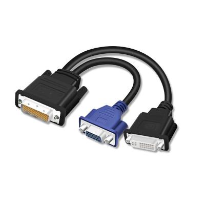 China DMS-59 Monitor Pin Male To DVI-I Female And HD15 VGA Splitter Adapter for sale