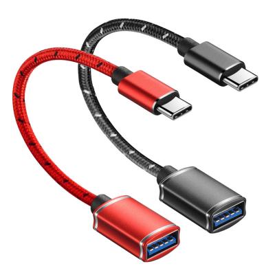 China Audio& Male Nylon USBC Video Cable USB3.1 AUX Cable 15CM 3.1 TypeC Female Extension Cables To USB3.0 OTG Cable for sale