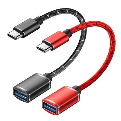 China Audio& Nylon Video Cable Male TypeC To Female Cable 15CM USBC To 3.1 OTG USB Cable USB3.0 Extension Cable for sale