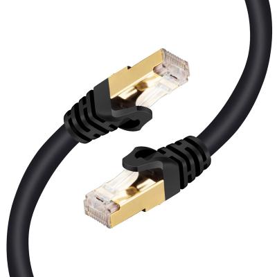 China CAT7 Lan Cable Ethernet Network Patch Cord RJ45 SFTP Cable Shielded Cable Black 0.5 1 3 5 10-30Meters LC-1007 for sale