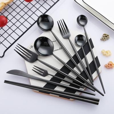 China NEWTO Western Mirror Black color Stainless Steel Flatware Set  Kitchen Cutlery NC099 for sale