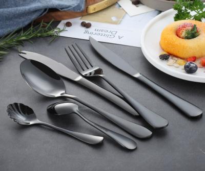 China Stainless Steel Cutlery with Black Color/Flatware Set/Tabletop/Le posate/Talheres for sale