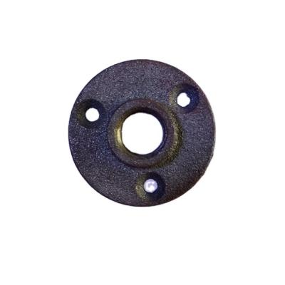 China Plumbing Pipe Furniture 3/4inch Black Iron Matte Finish (Matte Finishing) Floor Flange With 3 Holes for sale