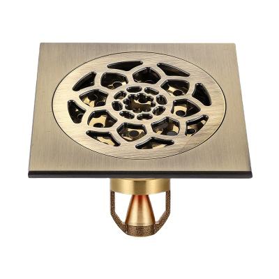 China Deodorizer Floor Drain Lotus Chinese Refined Copper Casting Magnetic Self-Sealing Floor Drain for sale