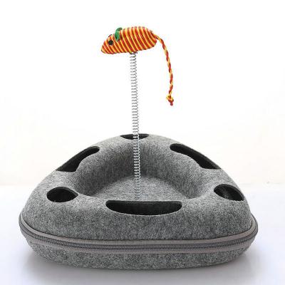 China Self-healing spring mouse viable toy cat sounding ball pet bell interactive disctoy kitten toy triangle felt funny cat toy for sale