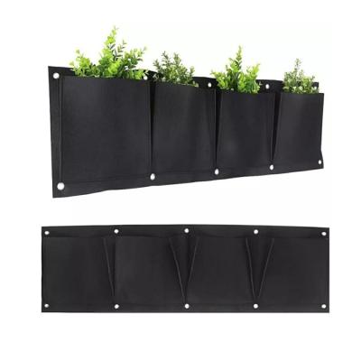 China Morden Fabric Wall Hanging Planter Grow Bags Held Pocket Vertical Hanging Bag Planting Pocket Outdoor Round Grow Potted Plant Growth for sale