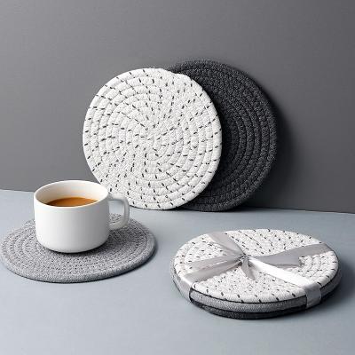 China Viable luxuriously used in weddings, Christmas parties, cotton coasters, decorative round heat-insulating dining table mats for sale