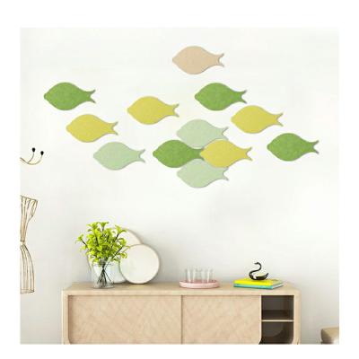 China Minimalist High Quality Creative Home Wall Decoration Pendant Fish Modeling Photo Wall Felt Leaves With Back Felt Message Board for sale