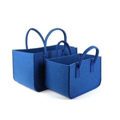 China Eco-Friendly Durable Felt Basket Bag Foldable Laundry Grocery Bag Casual Daily Tote Bag Felt Firewood Basket With Handle for sale