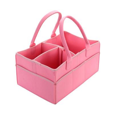 China Factory Direct Sale Mummy Handbag Large Capacity Baby Diaper Box Single Detachable Storage Felt Bag for sale