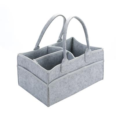 China No Advance Eco-Friendly Reusable Space Saving/Safe Foldable Handmade Felt Baby Storage Basket, Baby Diaper Organizer Storage Bag for sale