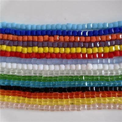 China Jewelry Making 4mm Square Glass Beads Crystal Square Cube Beads For Jewelry Making for sale