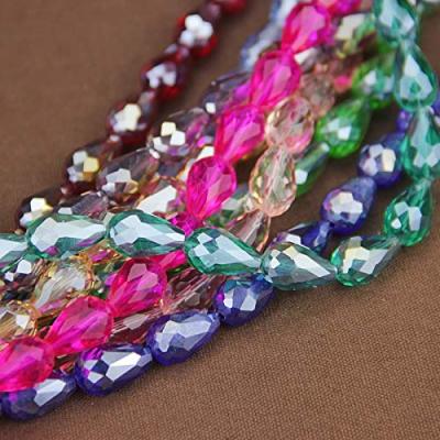 China Jewerly Multi Colors Faceted Tear Drop Crystal Beads Transparent Crystal Glasses Loose Beads for sale