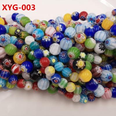 China DIY Bracelet Necklace 6mm Round Glass Beads Loose Millefiori Glass Beads Jewelry Making for sale