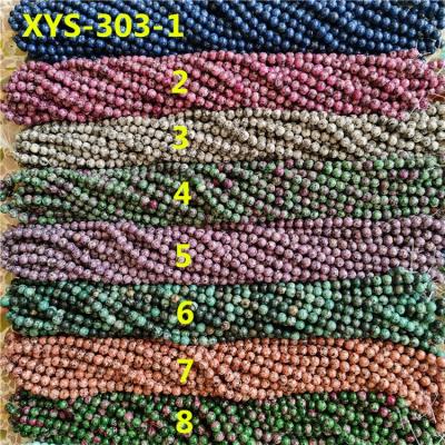 China DIY Jewelry Making 10mm Colored Spots Gemstone Round Loose Stone Beads for sale