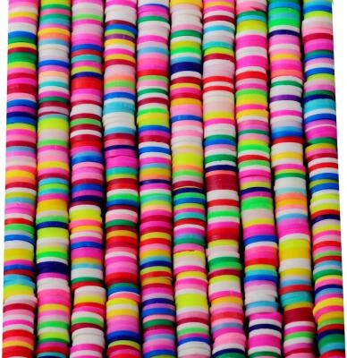 China Handmade Polymer Spacer Bead Crystal Rainbow Clay Beads Vinyl Heishi Chip Disk Flat Round Loose for sale