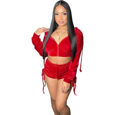 China Wholesale QUICK DRY Summer Shorts Women Best Summer Teams Two Piece Set Tracksuit Velvet Hoodies Tracksuits Matching Tracksuit Set Sho for sale