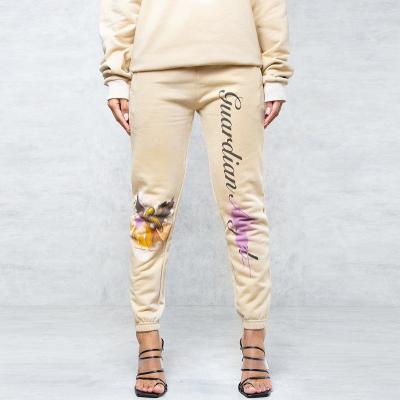 China European and American fashion women's new autumn printing round waist hoodie thin pants QUICK-DRY thin suit for sale